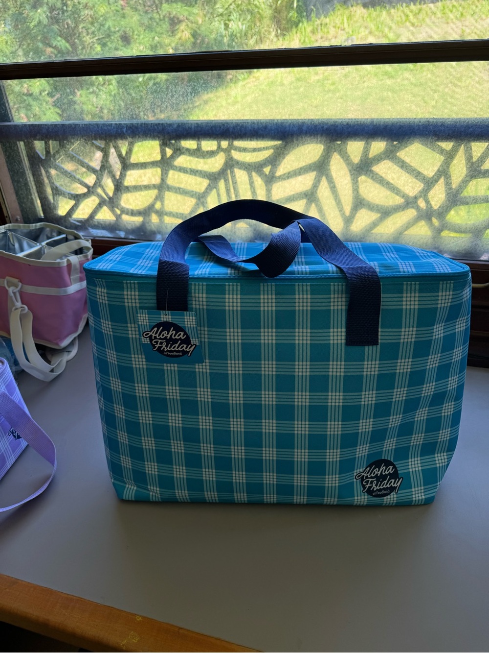 Foodland Blue Palaka Insulated Large Cooler Bag BNWT